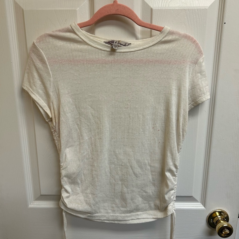 Gypsies & Moondust Cream Short Crop Top